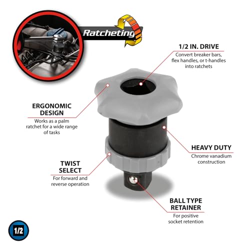 Performance Tool W32114 1/2 in. Drive Ratcheting Socket Adapter - style: 1/2" Drive Ratcheting Adapter