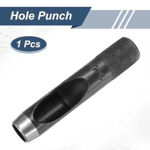 HARFINGTON Leather Hole Punch 15mm Hollow Round Hole Puncher Cutter Carbon Steel Tool for Watch Cloth Belt Gaskets DIY Leather Craft Repair, Black - size: 15mm