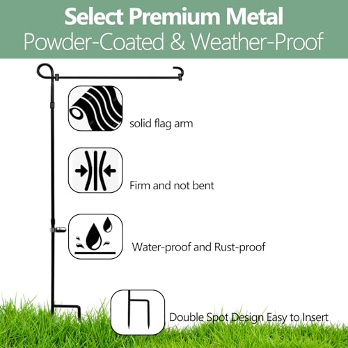 3 Pack Garden Flag Stand Holder Pole, Proof Metal Paint Yard Flag Stand - color: 3Pack Flagpole, size: 12x18 Inch