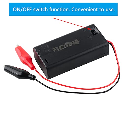 3V Battery Holder with Alligator Clip, 2 X 1.5V AA Battery Case with ON/Off Switch
