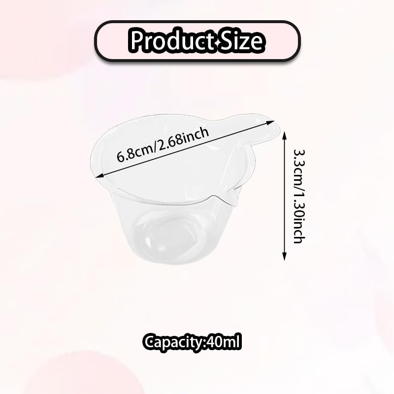 100Pcs Disposable Plastic Resin Mixing Cups, 40ml Paint Mixing Cups Clear Small Paint Cups for Epoxy, Stain, Jewelry Making, Art Supplies