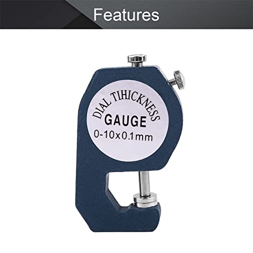 Utoolmart Dial Thickness Gauge, 0-10mm-AL1105 Tester, Aaccuracy 0.1mm, Precision Accuracy Round Dial Indicator Thickness Gauge 1pcs - size: 0-10mm--AL1105