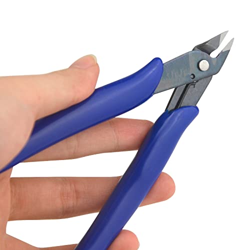 10Pack Wire Cutters Precision Electronic Flush Cutters Mini Cutting Pliers for Ultra-fine Cutting Needs (Blue) - color: Blue, size: 10Pack