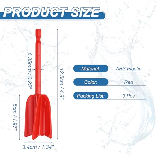 PATIKIL 3Pcs Silicone Resin Mixer Paddles, 4.9" Paint Stirrers, Red - color: Red, size: 4.9"