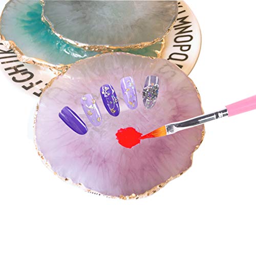 Resin Nail Art Palette, Nail Polish Painting Mixed Palette, P/White - color: Pink+white