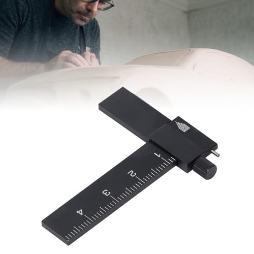 Model Hobby Scriber, Adjustable Tungsten Steel Blade Equidistant Parallel Scribing Ruler for Building and Model Crafting Aluminum Alloy Black - color: Black