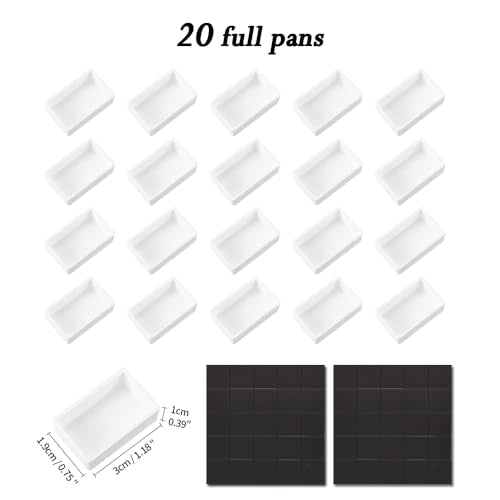 20 Empty Full Pans Watercolor Palette Tins Box with Magnetic Squares - color: Sunrise, size: 20 Full Pans