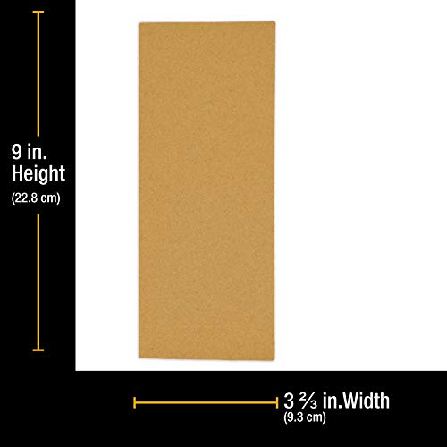 Dura-Gold 1/3 Sheet Gold Sandpaper Sheets, 100 Grit, Box of 20, Hook & Loop - size: 100-Grit