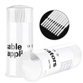 Dming 200 Pieces Disposable Micro Brush Applicator Microswabs for Eyelash Extension Removing Tools, Mini Cotton Swab Brushes for Makeup and Personal Care (White) - color: white