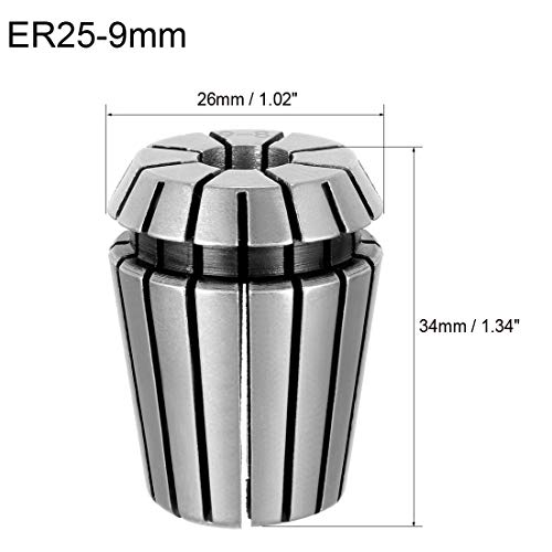 uxcell ER25 9mm Spring Collet Chuck for CNC Engraving Machine Lathe Milling Tool - size: 9mm