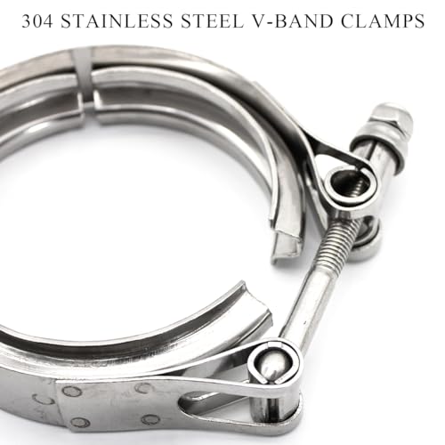 KVAEY V Band Clamp for Turbo, Automotive Stainless Steel Turbo Clamp with Male Female Flange (2.75") - color: 2.75"