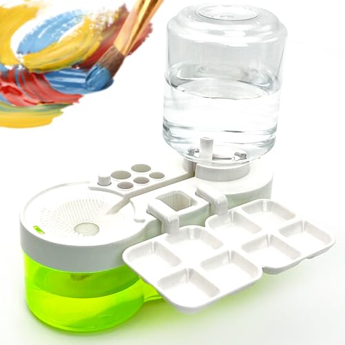 2025 Multifunctional Paint Brush Cleaner Brush rinse cup: Acrylic Paint brush cleaner tool Paint water cup Paint Water Dispenser Paint Brush Washer paint brushes for kids paint station art supplies - color: 01 Green