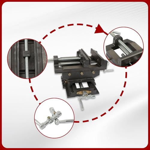 findmall 6 Inch Cross Slide Drill Press Vise Heavy Duty Benchtop - color: Black, size: 6 inch