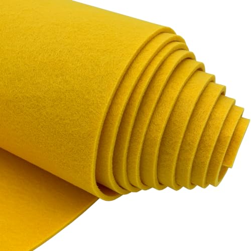 aufodara Felt Fabric 11.8 x 98.4 inch Craft Felt Fabric Roll, Felt 3mm Thick for Felt Table Mats DIY Arts & Crafts Patchwork Sewing Decorations (Yellow) - color: Yellow