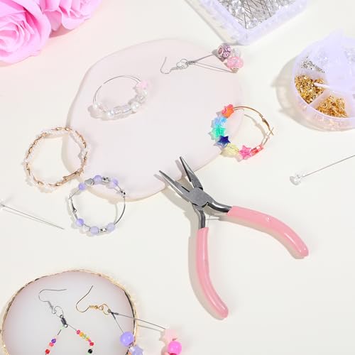 Needle Nose Pliers with Teeth, 4.5 Inch Pliers for Jewelry Making, Comfort Grip Handle Craft Pliers for Wire Bending, Repair, Object Grasping