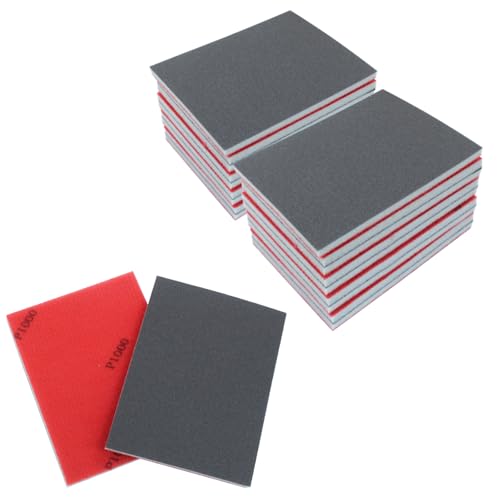 1000 Grit Sanding Sponge, 4" x 3", 20Pcs - style: 1000 Grit