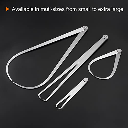 HARFINGTON Firm Joint Inside Caliper 400mm 16 Inch Tool Steel Firm Friction Joint Internal Measurement Tool for Carving Shaping Modeling, Silver - size: 400mm/16 Inch