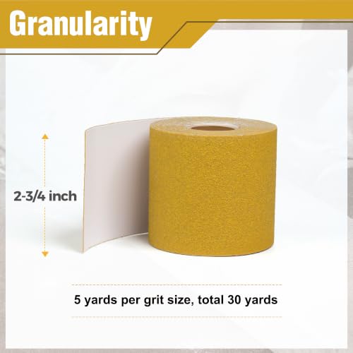2-3/4in x 30 Yards PSA Sandpaper Roll 80-400 Assorted Grit - size: 80-400 Grit