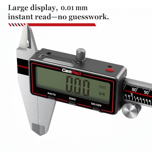 GemRed Wireless Digital Caliper 6 Inch with Data Transfer to Excel/Phone/PC