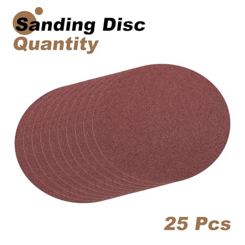 uxcell 25pcs 8-Inch PSA Sanding Discs, 60 Grits Aluminum Oxide Self Adhesive Stick Back Sandpapers, No-Hole Round Wet/Dry Sander Papers, Sand Auto Car Paint, Wood, Metal - size: 60 Grit