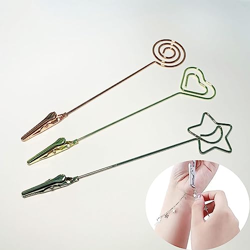 Versatile 5.9" Length Matchstick Extenders(Pack of 3PCS), Multi-Functional Alligator Clips, Bracelet Tool Jewelry Helpers, Picture Memo Note Photo Stand
