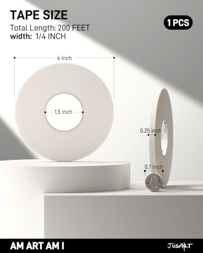 Artist Tape for Watercolor Paper, 1/4 inch Wide 200FT Long - size: 0.25 Inch
