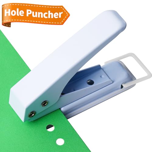 Hole Punch Heavy Duty, 1/4 in Single Hole Punch for Crafts, One Hole Paper Puncher & Perforadora de Papel, Easy and Smooth Punching for Classroom & Office Tasks, Crafts