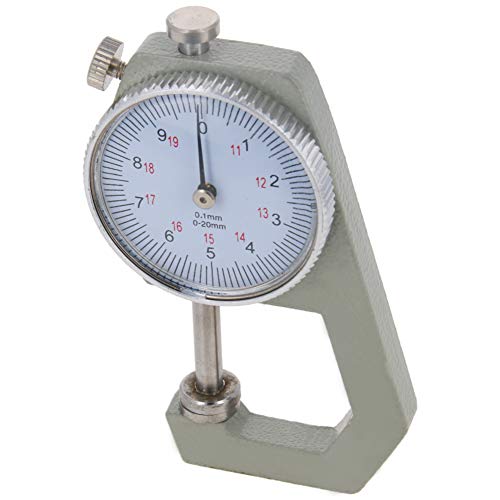 Utoolmart Dial Thickness Gauge, Flat Head Thickness, 0-20mm Tester Dial Measuring Tool for Paper Leather Cloth Paper, Film, Wire 1 Pcs - size: C-04 0-20mm
