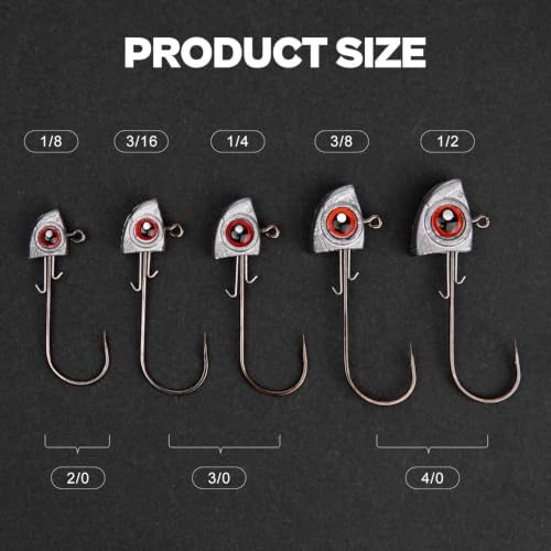 Fish Eye Swimbait Fishing Jig Heads for Bass Fresh&Saltwater - color: Red 15/30pc, size: 1/8oz