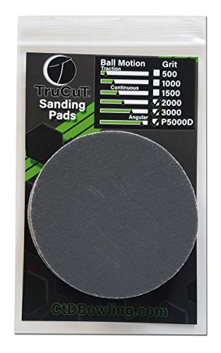 CTD TruCut Sanding Pads for Bowling Ball Resurfacing (Variety grit 5 inch) - size: 5 inch, style: 3 Pack Variety High Grits