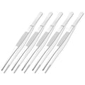 5 PCS 6.3" Stainless Steel Tweezers, Straight Blunt, 3/64" Thick - size: 6.3"L(3/64"T)