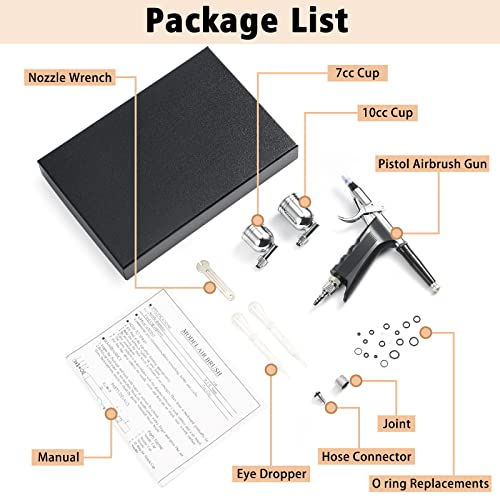 Airbrush Trigger Gun with 0.5 mm Needles 7 CC & 10 CC Cup - color: 166TH 0.5MM Needle Airbrush Kit