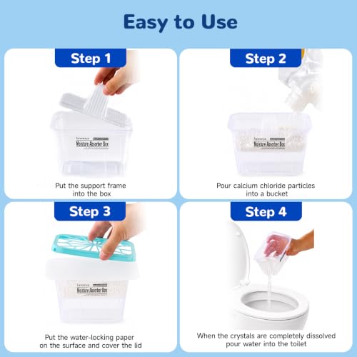 Refillable Moisture Absorber, 6 Pcs and 52 oz Refill Beads, Fragrance Free - size: Square 800ml Box 6 Pack