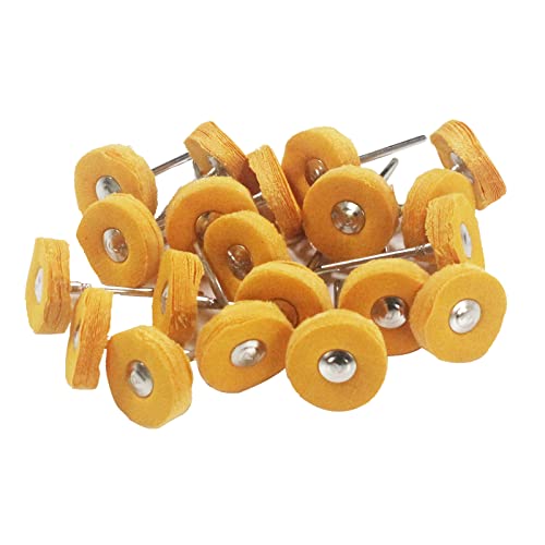 20 Pcs 3/32 Inch Shank Yellow Cotton Rotary Polishing Wheels - style: 20 Pcs Yellow Cotton Buffing Wheel
