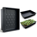 RooTrimmer Seed Starter Tray, 10 Packs Plant Tray, Durable Plastic Growing Trays, Stackable Seedling Starter Trays Perfect for Indoor, Outdoor, Greenhouses, 16.5" L x 13.2" W x 2.8" H - Black - size: 16.5" x 13.2" x 2.8" Tras - 10P