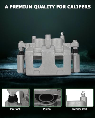 SCITOO 18B4988 18B4989 Front Left & Right Disc Brake Calipers With Bracket - size: Front[18B4988 & 18B4989 ]Silver
