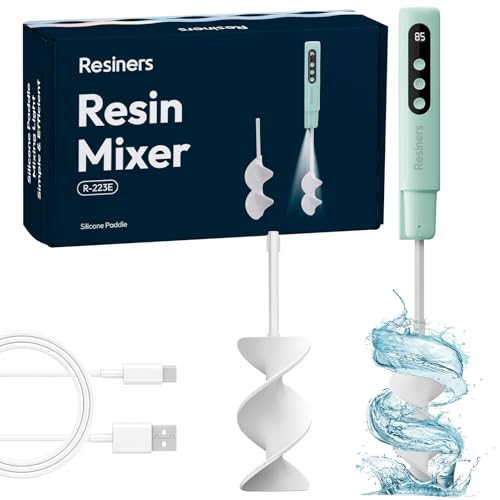 Resiners Resin Mixer for Epoxy, 4-Speed Electric Mixer with Light & Screen