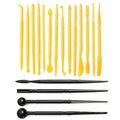 18Pcs Clay Sculpting Tool Set, Yellow Plastic Modeling Tools & Black Dual-Ended Ball Stylus Tools, Professional Pottery Carving Kit for Air Dry Clay, Polymer Clay, Ceramic & DIY Crafts - color: yellow