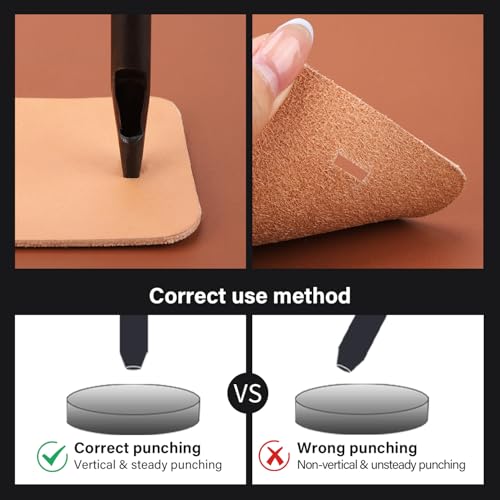 WUTA Rectangle Leather Hole Punch, High Carbon Steel Punching Tool, Hollow Punch Cutter for Leather Belt & DIY Crafting (5 * 20mm, 1PC) - size: 5*20mm