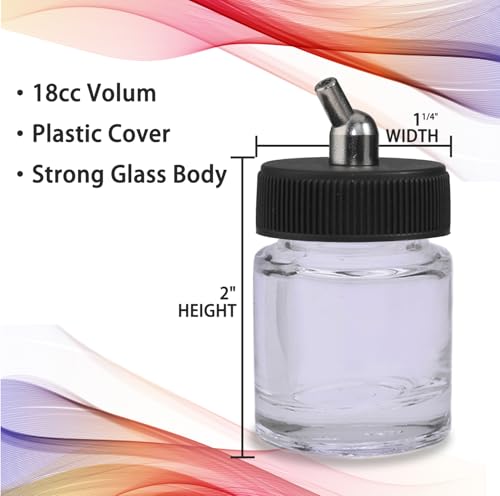 10pcs Glass Airbrush Bottles Paint Storage Jars & Bottles - Transparent, Leak-Proof Containers for Paints, Solvents, and Art Supplies