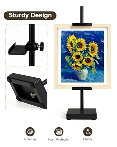 Adjustable Tabletop Easel Stand, Black 17" H Easels for Display - color: Black 2Pack