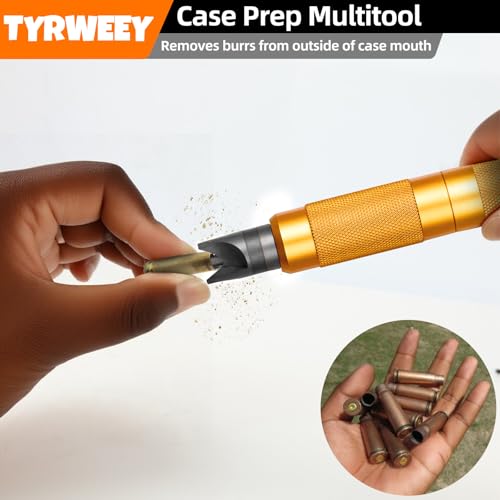 Case Prep Multitool, Case Chamfer Deburring Tools for Reloading - color: Orange