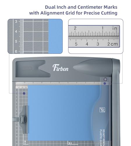 Firbon 12 Inch Guillotine Paper Cutter, Heavy-Duty Paper Trimmers, Gray - color: Gray