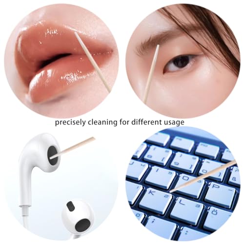 Fcozpjk 200PCS Precision Tip Cotton Swabs with Wooden Sticks - color: Single Head