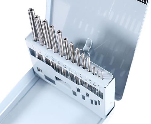 Accusize HSS 6542 Chucking Reamer Set, 13 Pc, 1/16 in to 1/4 in