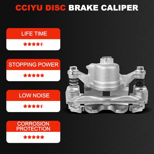 cciyu Rear Left Disc Brake Caliper Assembly With Bracket 18B4644A - size: Rear Left[18B4644A]