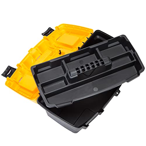 BIG RED ATRJH-3015B Torin 15.5" Plastic Storage Tool Box with Removable Tray, Black/Yellow - size: 15.5 inches