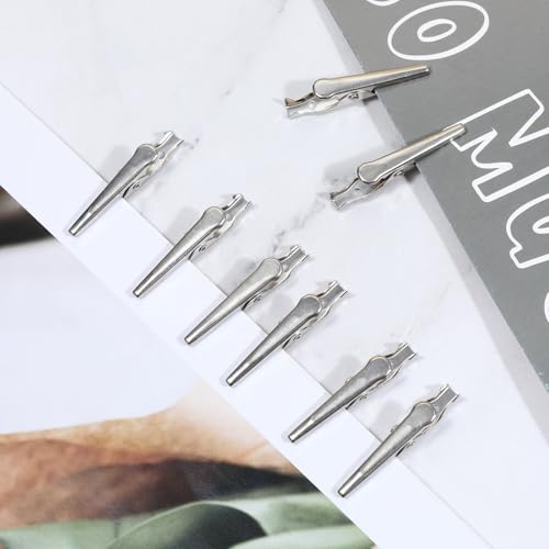 Hecila 50 Pcs Metal Alligator Clip Spring Clamps,Small Alligator Clips 35mm