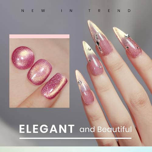 MIZHSE Cat Eye Gel Nail Polish, Dreamlike Magnetic Gel Polish Set 8 Colors - color: Dreamy Eden Cat Eye Gel