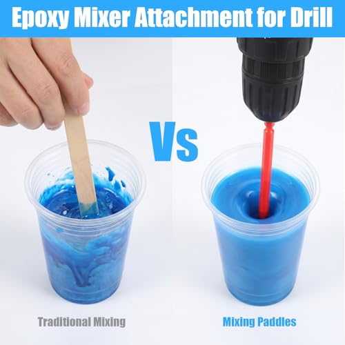 8PCS Silicone Paint Mixer for Drill 4-Blade 1/4" Hex Shank Paddle